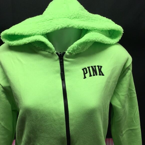 VICTORIA SECRET PINK REVERSIBLE SHERPA LINED FULL-ZIP NEW - Picture 5 of 11